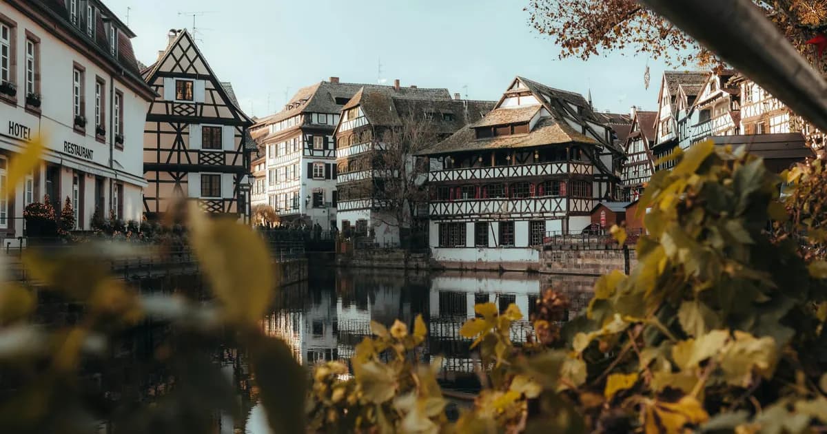 European old town architecture autumn fall colors